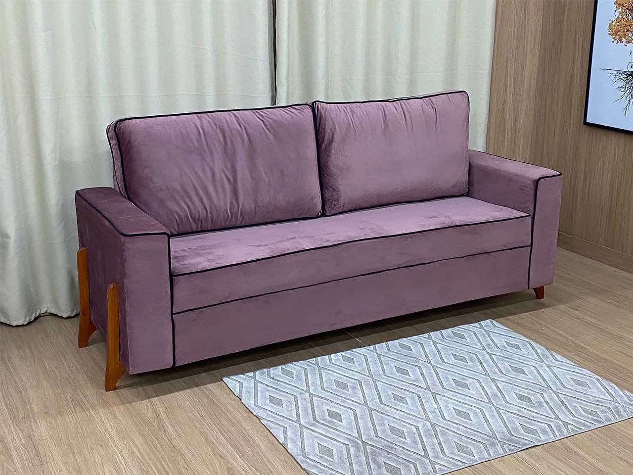 Sofá 3 Lugares Living 2,15 m Rose a54
