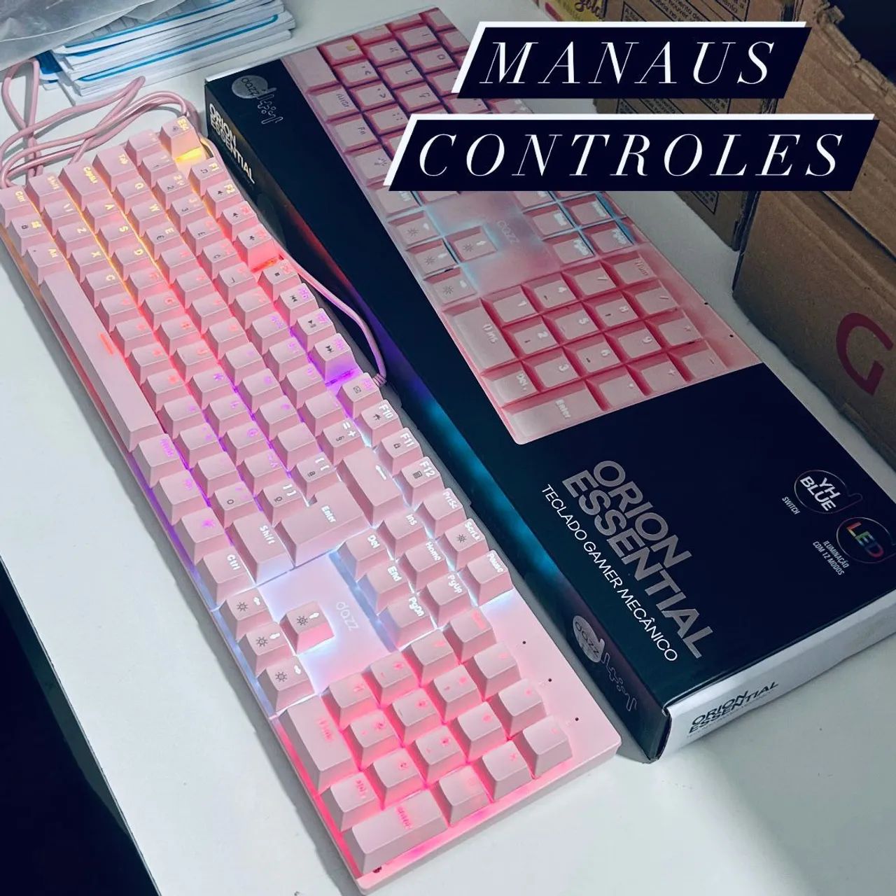 Teclado Mecânico Gamer Rosa Switch YHBLUE - Foto 5