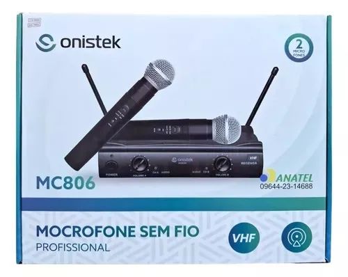 microfone sem fio profissional vhf onistek on-mc806 knup karaoke karaoque
