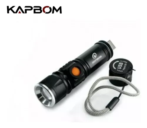Lanterna Recarregável Usb Kapbom Ka-l1702 Cor Da Luz Led