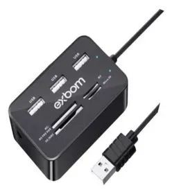 Combo Hub 7 em 1 com leitor de cartão+ USB UH-R230  EXBOM - Foto 2