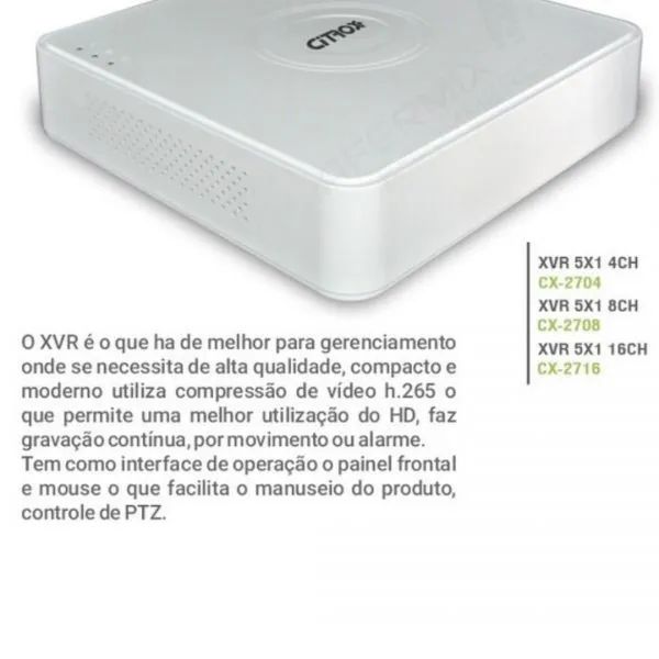 [Segurança] Gravador Dvr Citrox 8ch Full Hd 5x1 Cx-2708 + 5 Câmeras Dome 4x1 - Foto 3