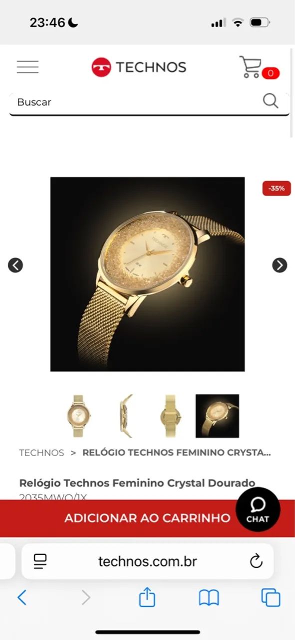 Relógio Technos cristal dourado  - Foto 3