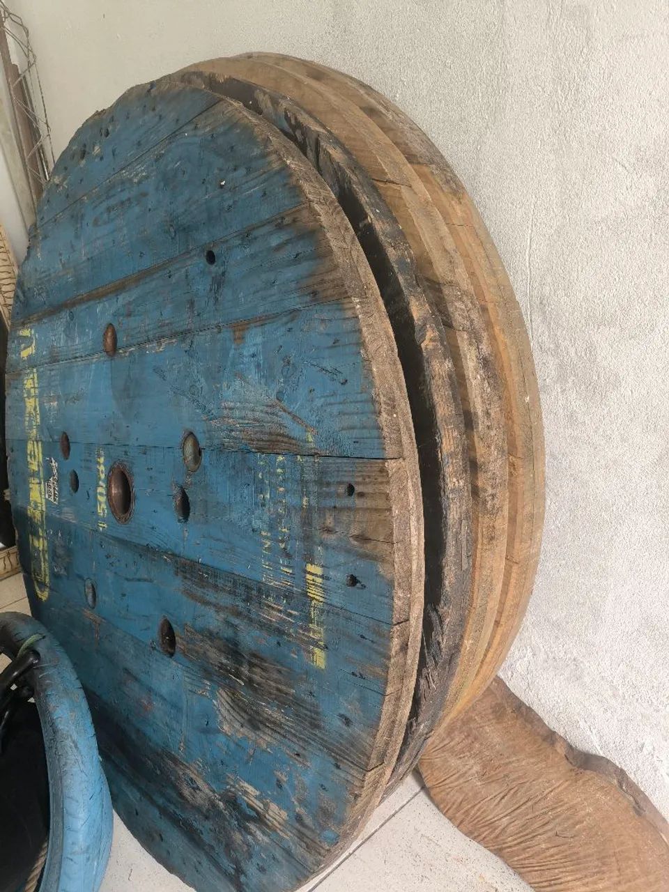 Bobina de madeira para decoração