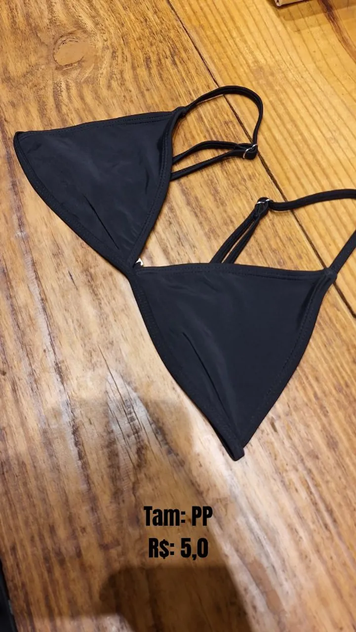 Top de biquíni preto PP