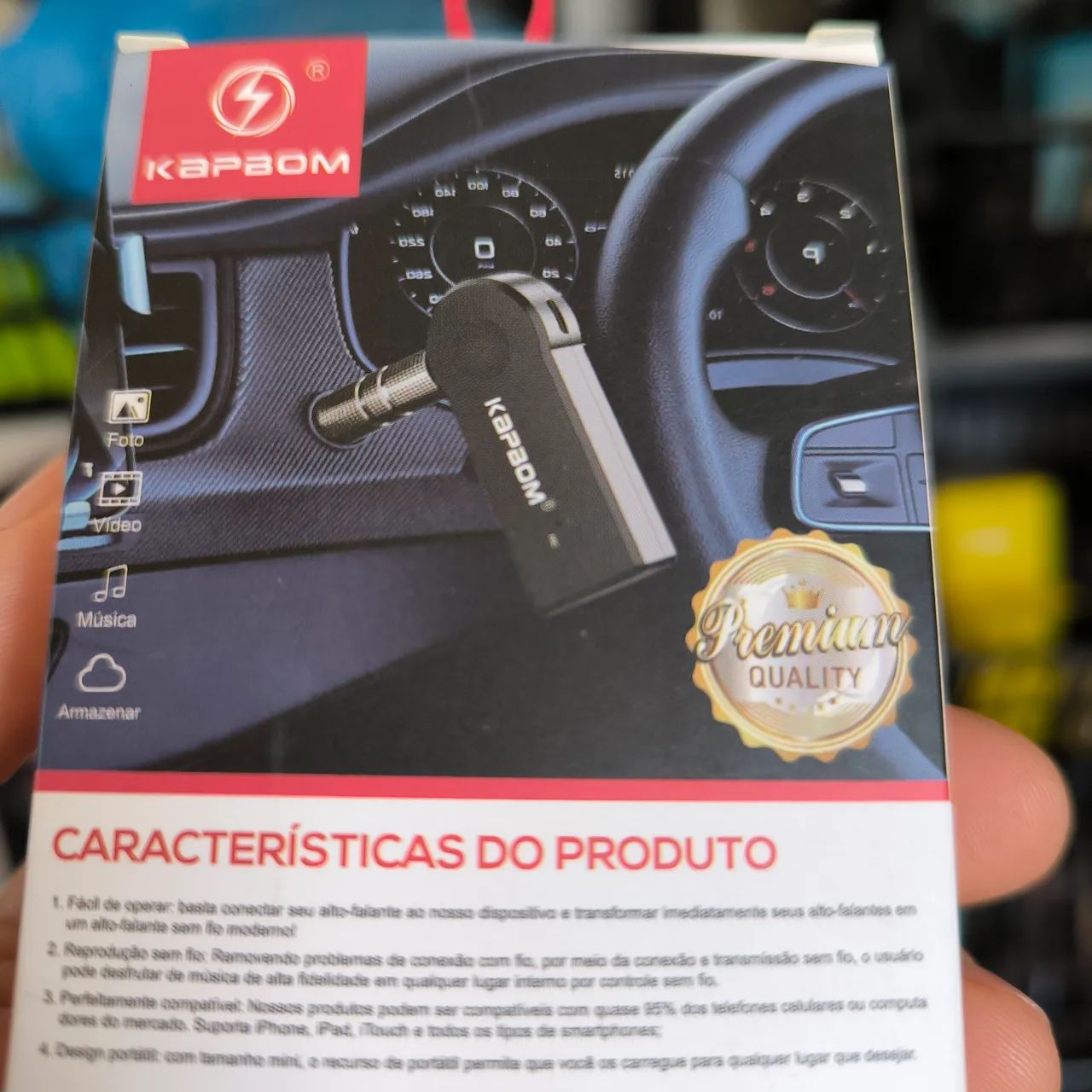 Adaptador bluetooth P2 para som de carro e caixa de som  - Foto 2