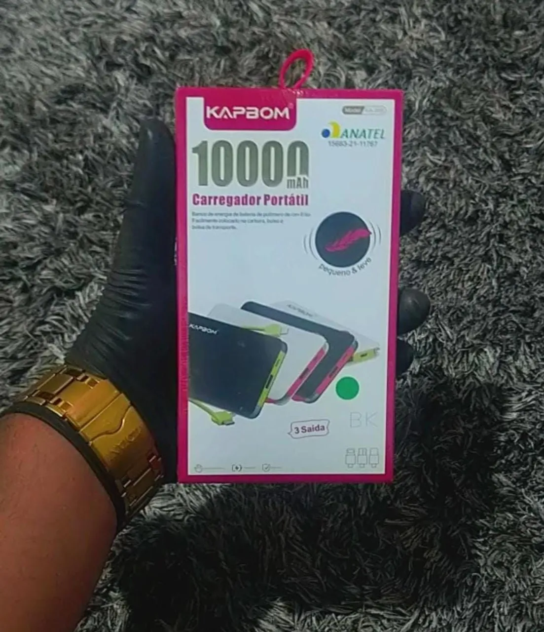 Carregador Portátil 10000 mAh KAPBOM Original Top Com Garantia