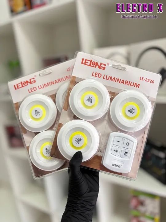 Kit com 3 Luminárias de Teto LED Sem Fio - Iluminação Inteligente com Controle Remoto