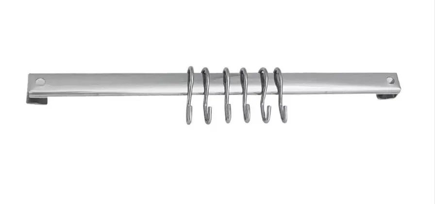 Suporte Em Barra 40cm Com 6 Ganchos Aço Inox Brinox - Foto 5