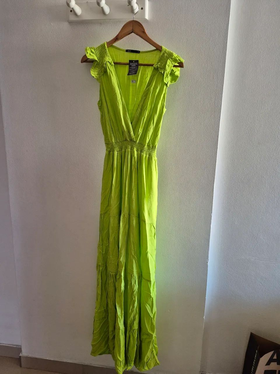 Vestido longo verde lima lindo M - Foto 5