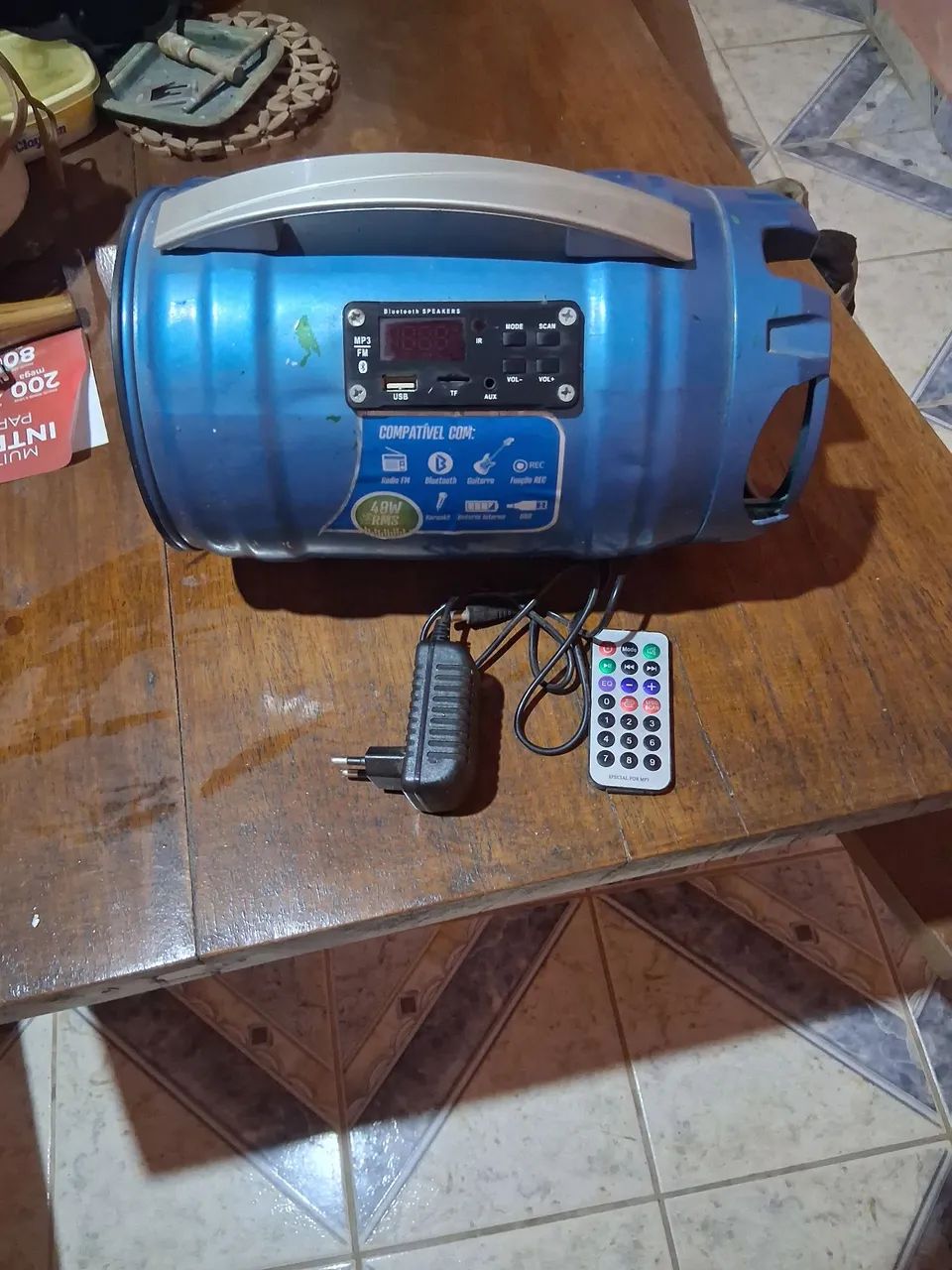 Som com MP3 e FM controle remoto 
