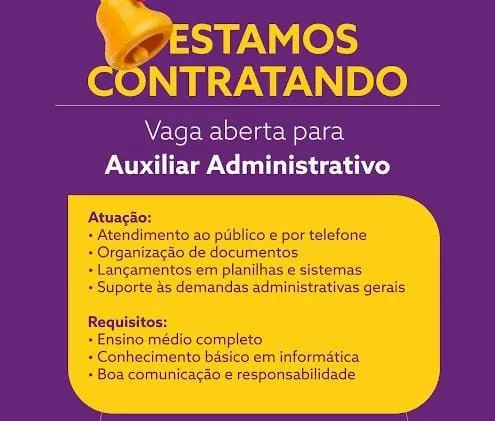 VAGA AUXILIAR ADMINISTRATIVO 