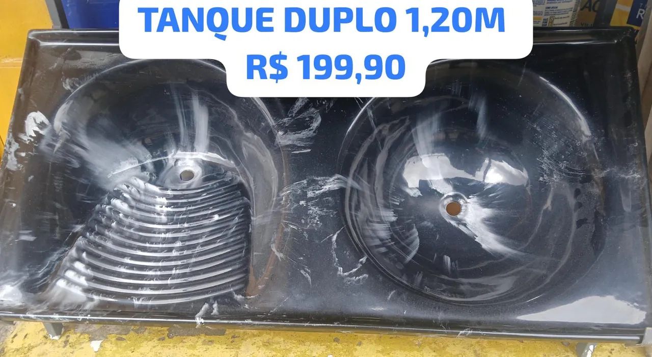 Tanque Duplo Fibra 1,20m - R$ 199,90