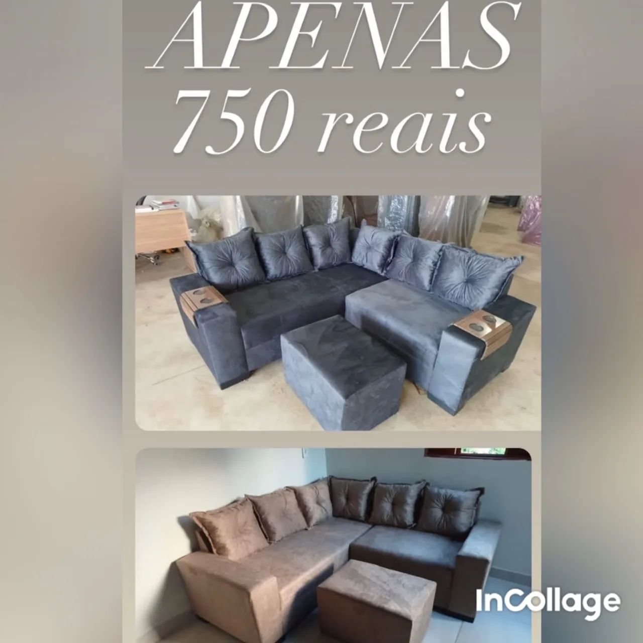 Sofá de canto moderno por apenas 750 reais!