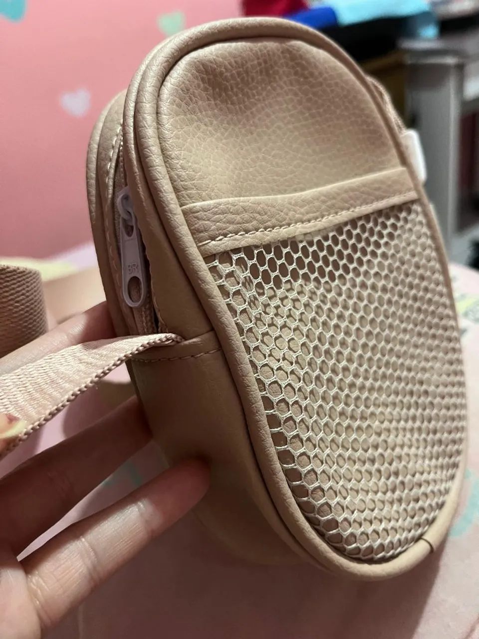 Bolsa Transversal Compacta Bege(nova) - Foto 3