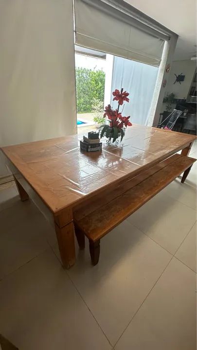 Mesa de Jantar Madeira, 2,40x1,50m de Peroba Rosa.  - Foto 4