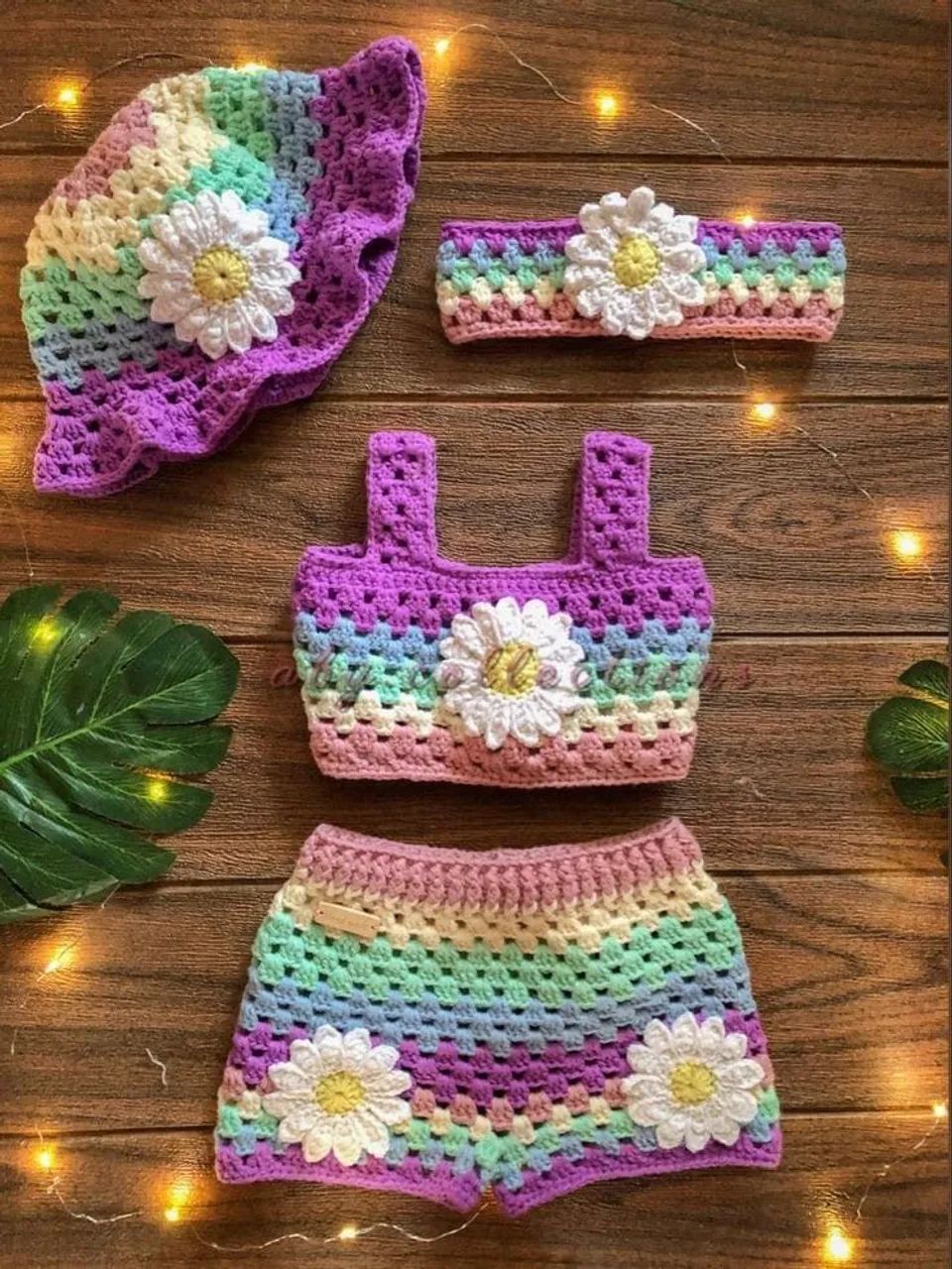 Conjunto em crochê para bebê  - Foto 2