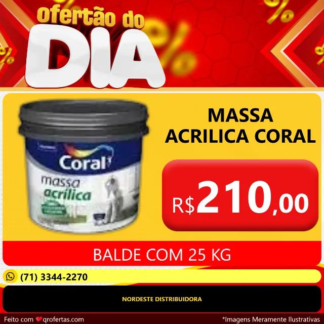 MASSA ACRILICA CORAL - BALDE 25 KG 
