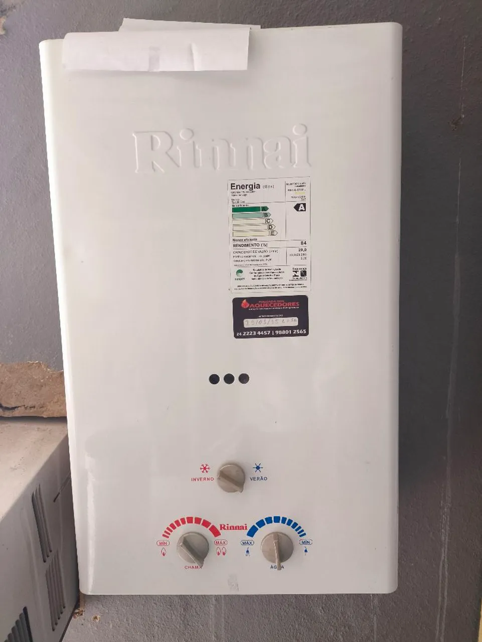 Aquecedor de água a gás Rinnai 20 Litros