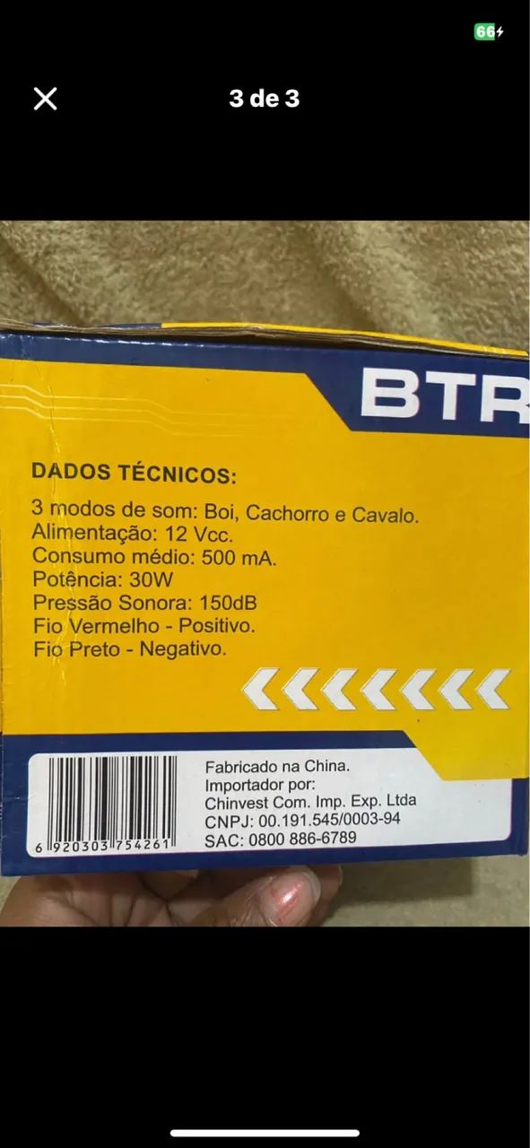 Megafone para carro 3 tons 