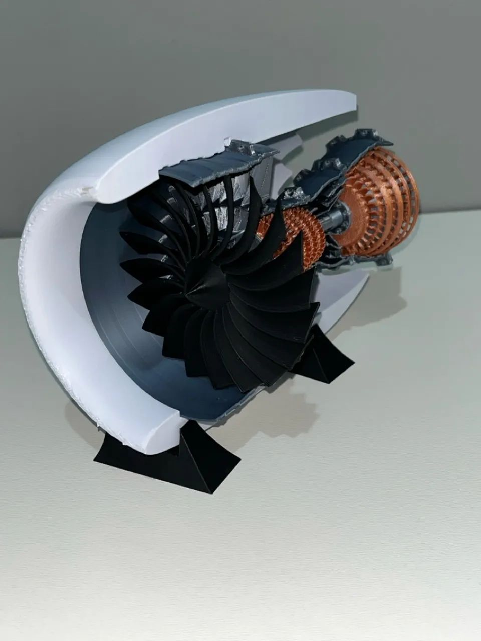 Modelo de motor de avião a jato