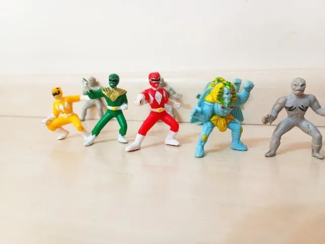 Coleção bonecos Power Rangers Kinder Ovo 1995 8 unidades