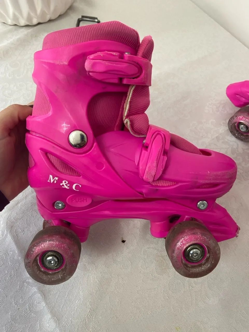 Patins Infantil Rosa M&C - número 32 - Foto 5