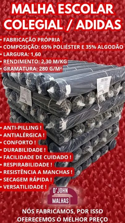 Malhas escolar adidas colegial djohn
