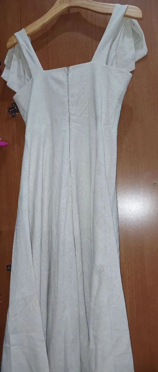 Vestido em linho Bege - Foto 3