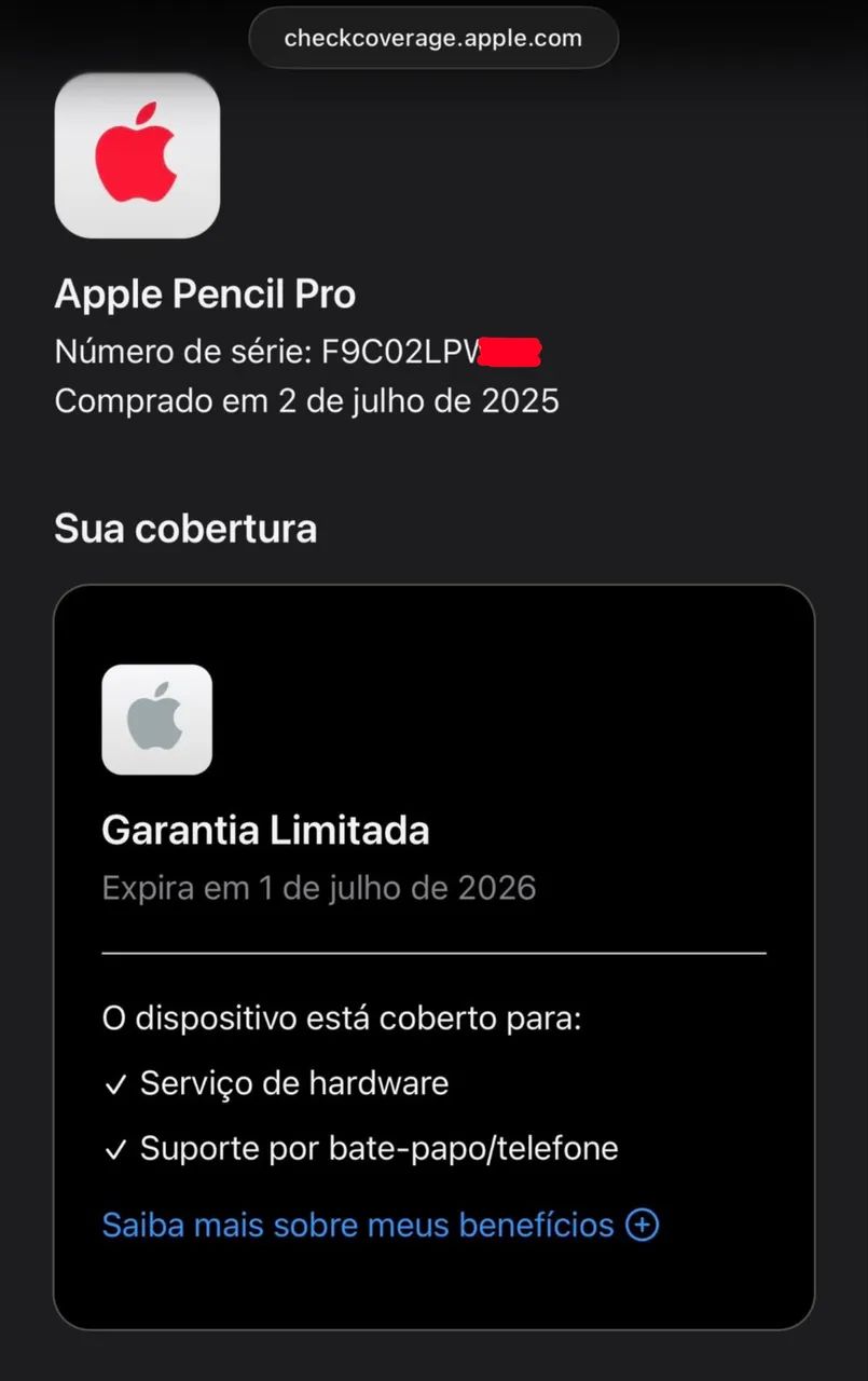 Apple pencil pro original LOJA FÍSICA garantia Apple até: 01/07