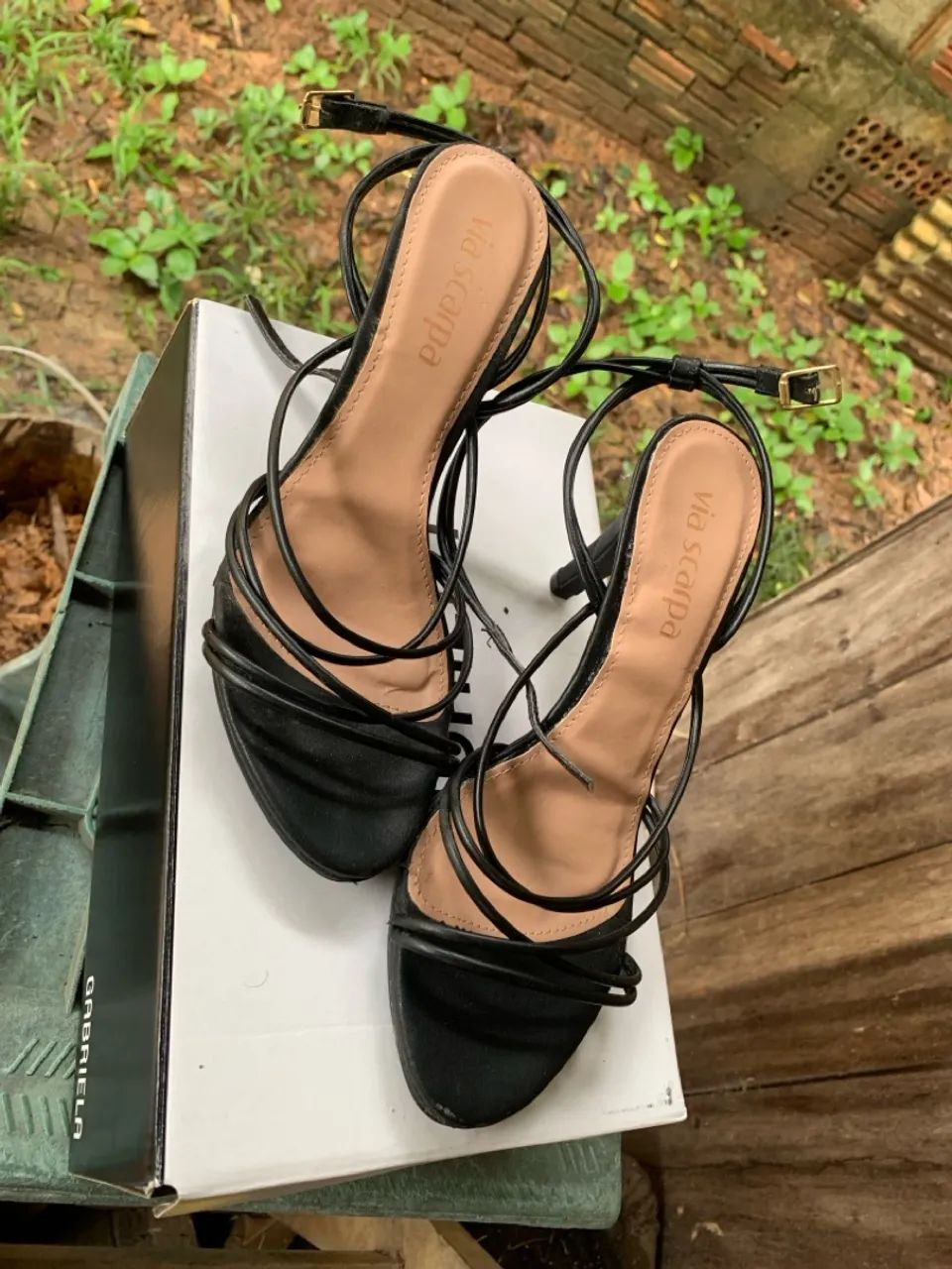 Sandália Via Scarpa Preta - Foto 2