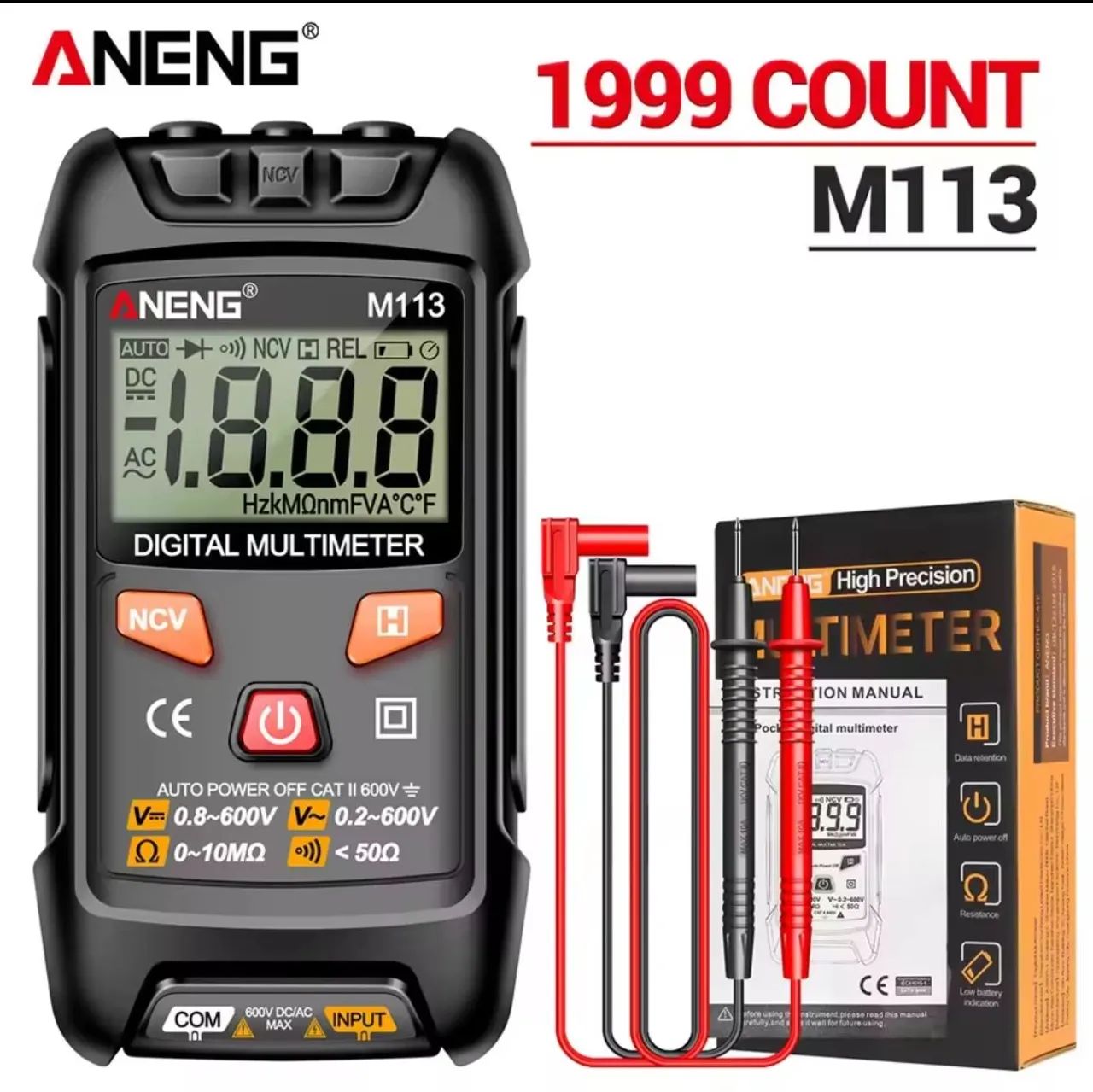 Multímetro Digital ANENG M113 - 1999 Contagens