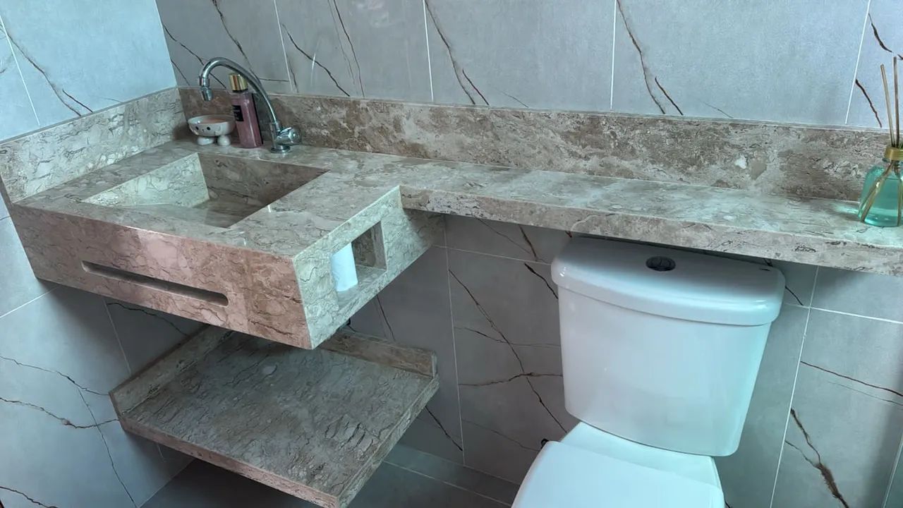 Cuba e bancada de mármore sob medida