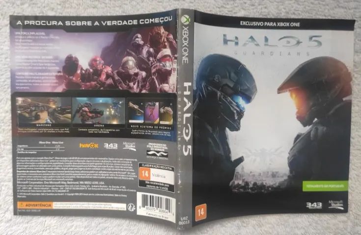 Encarte e cartão de propaganda original para caixa do jogo HALO 5 - GUARDIANS - XBOX ONE - Foto 3