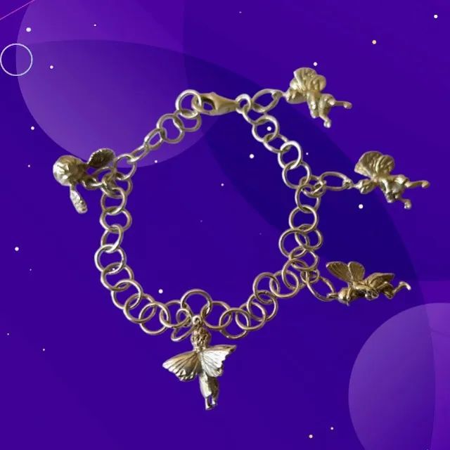 Pulseira de Prata Elos Redondos com Pingentes - Foto 3