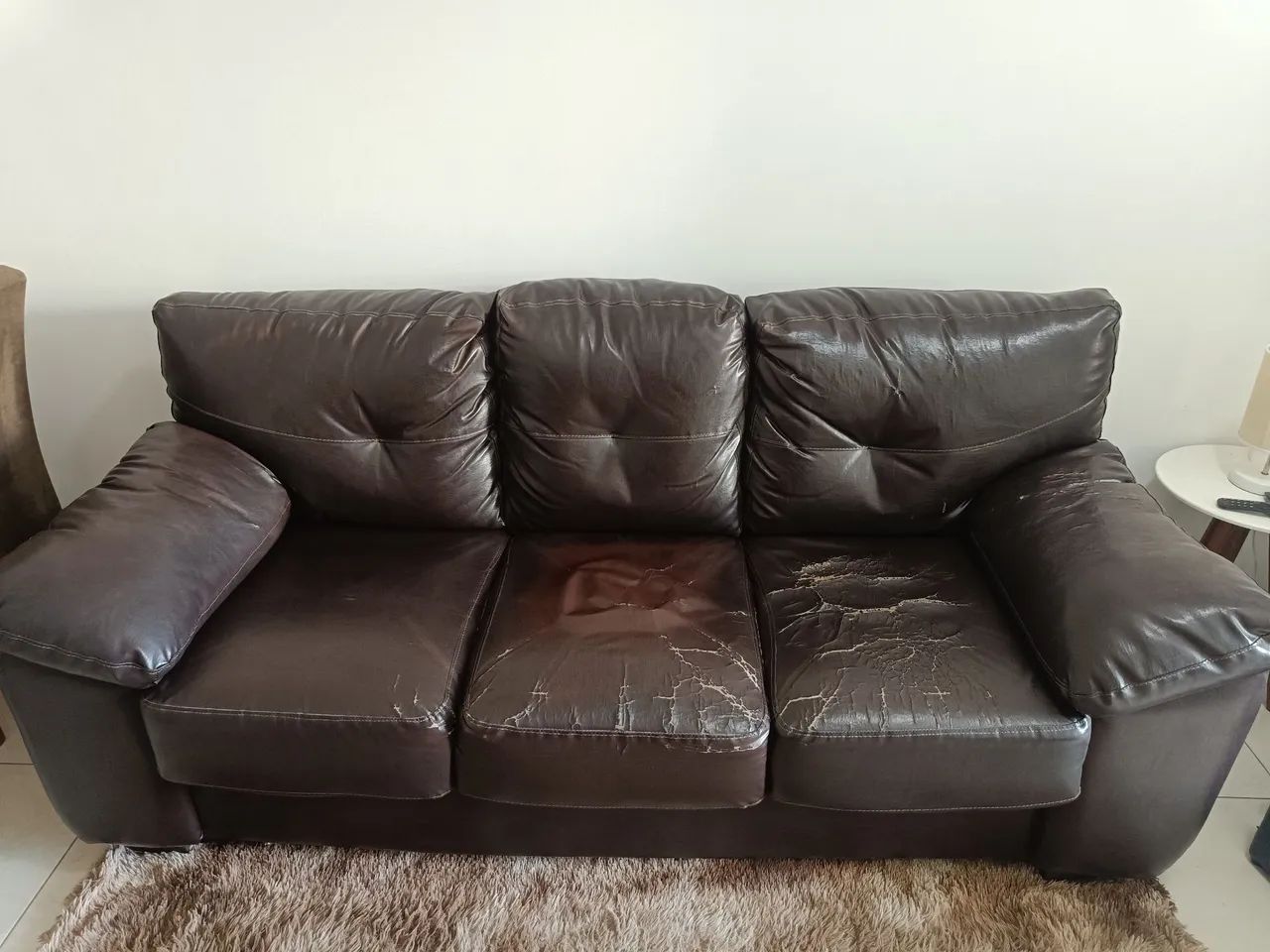 Synthetic Leather Sofas for 2 and 3 Persons (Donation)