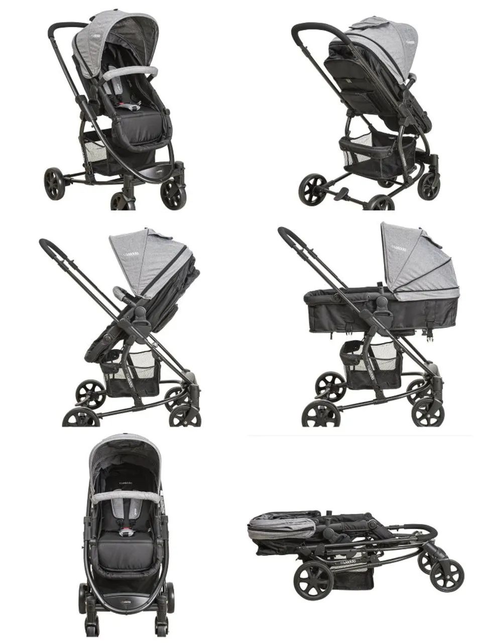 Carrinho de Bebê Prima Grafite - Kiddo - Foto 6
