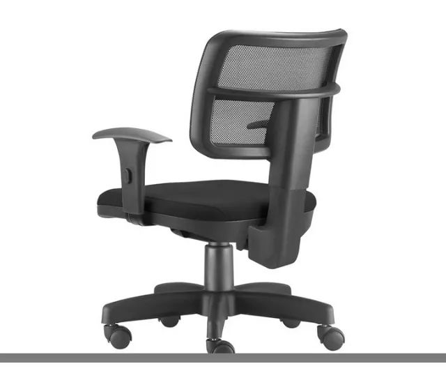 Cadeira Back System Executiva Encosto Tela Zip Frizokar Braço Preto Tecido. - Foto 5
