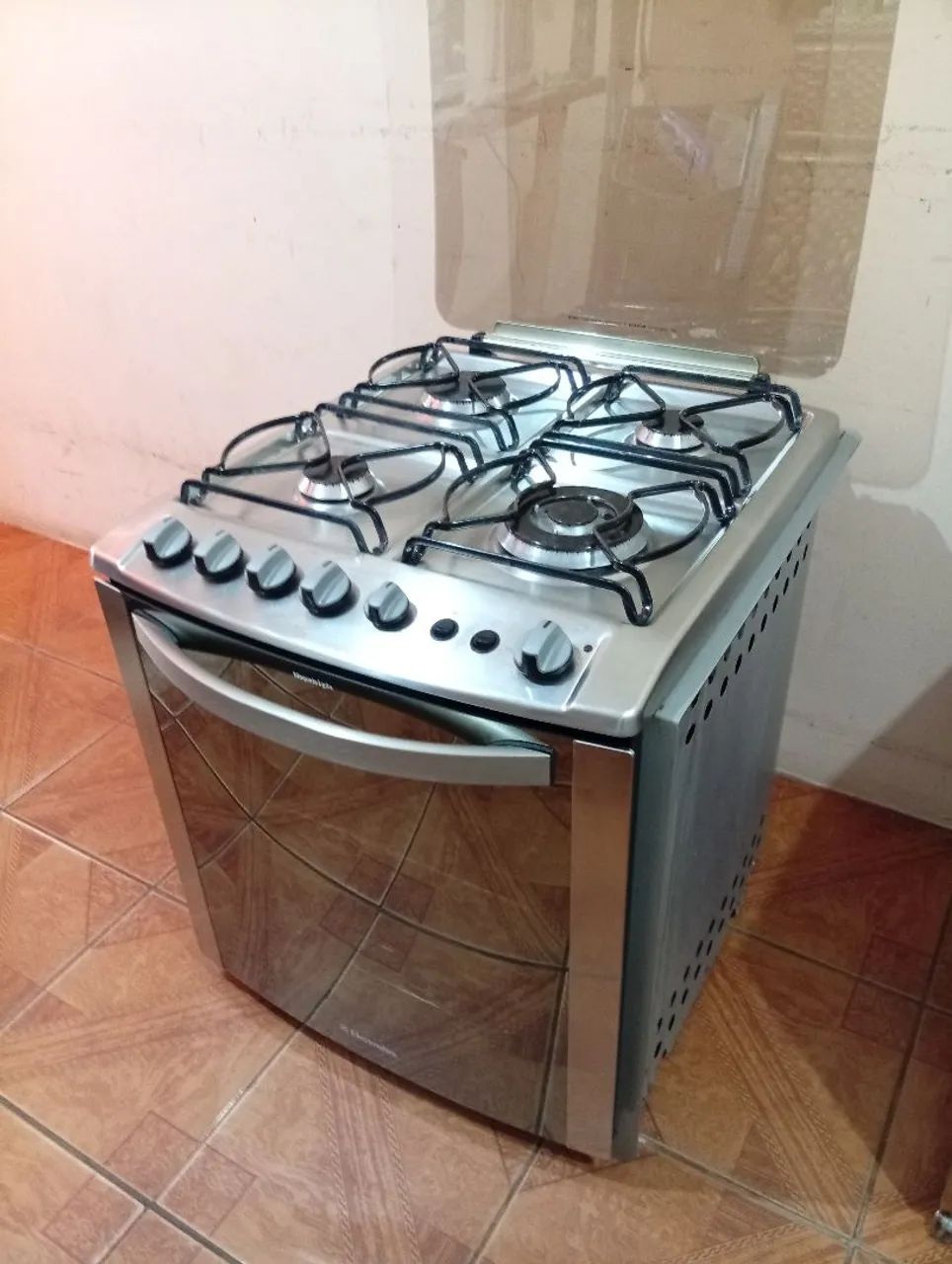 Fogão 4 Bocas de Embutir Electrolux em Inox Espelhado Tripla Chama C/Grill Elétrico 
