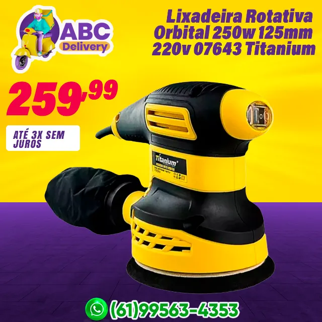 Lixadeira Rotativa Orbital 250w 125mm 220v 07643 Titanium