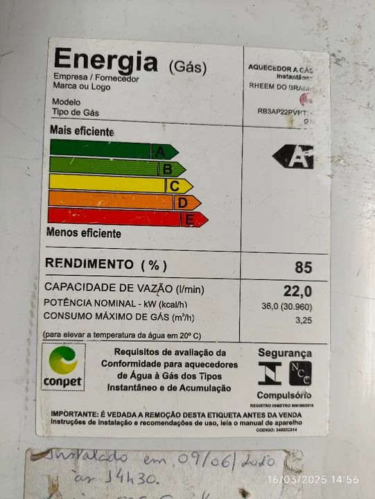 Aquecedor Gas Rheem 22lts - Foto 3