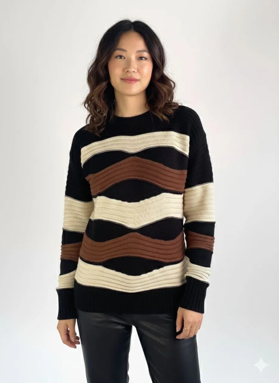 Blusa nervuras em ondas 