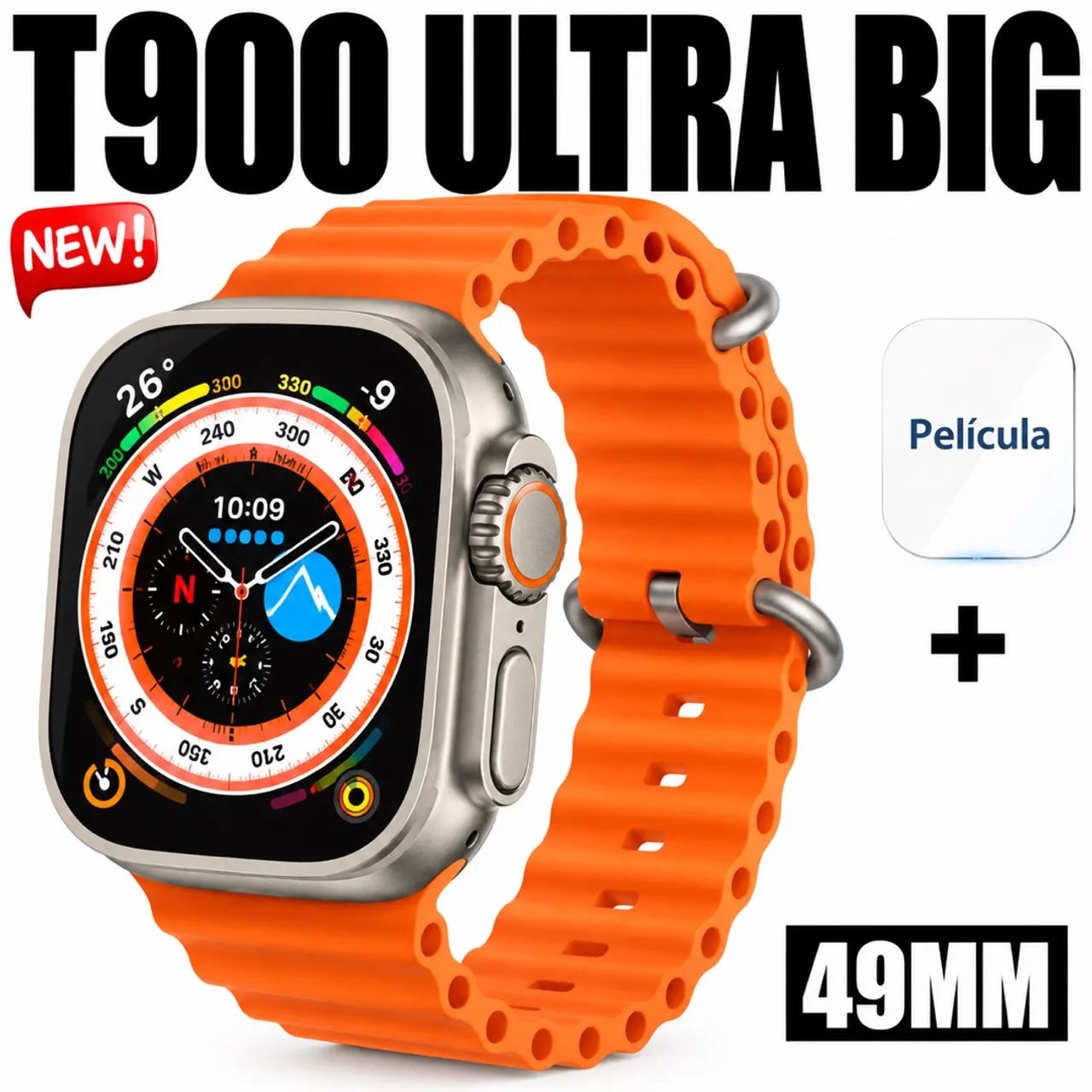 Smartwatch T900 Ultra Big Tela 2.09 Infinite Display Calculadora ...