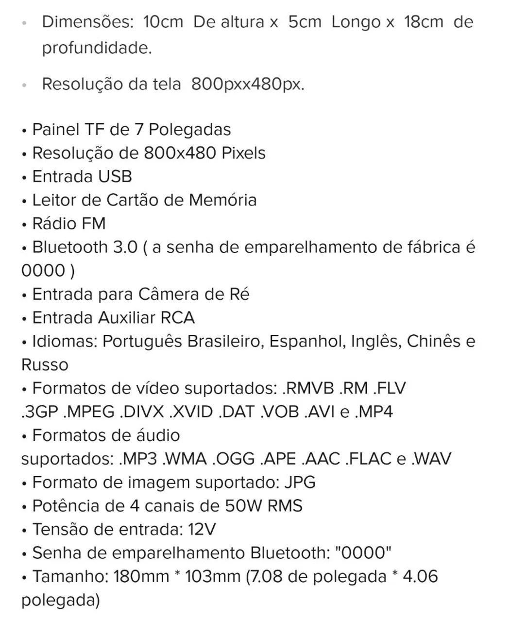 Central Multimídia First Option 7810h Com Espelhamento E Bluetooth Cor Preto - Foto 4