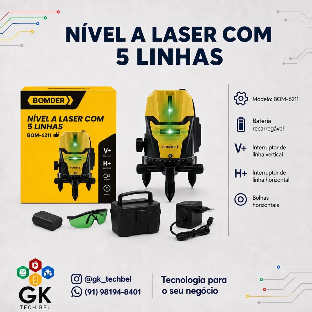 Nível a Laser 5 Linhas (entrega gratis)