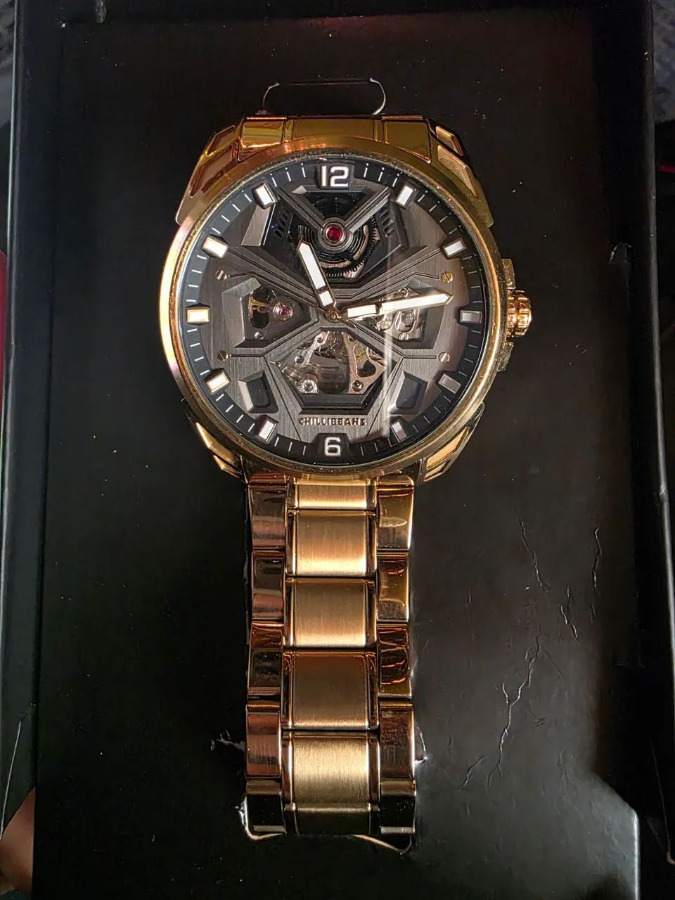 Relogio masculino chilibeans dourado automático - Foto 2