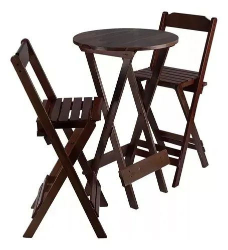 jogo de mesa bistro madeira