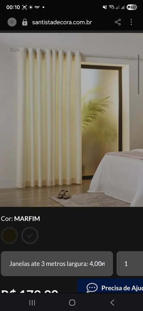 Cortina para sala  santista
