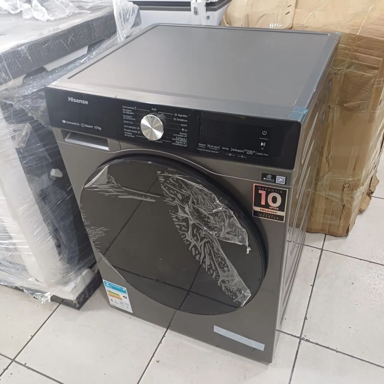 Lava e seca Hisense 11k/7Kg Cinza BARATO - Foto 5