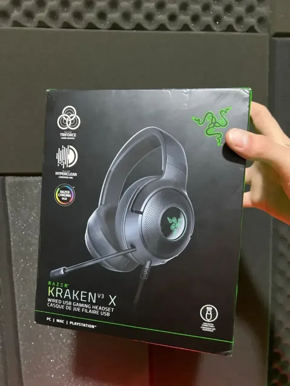 Headset Razer Kraken V3 X Headset Gamer Pc e Console Chroma USB - Foto 2
